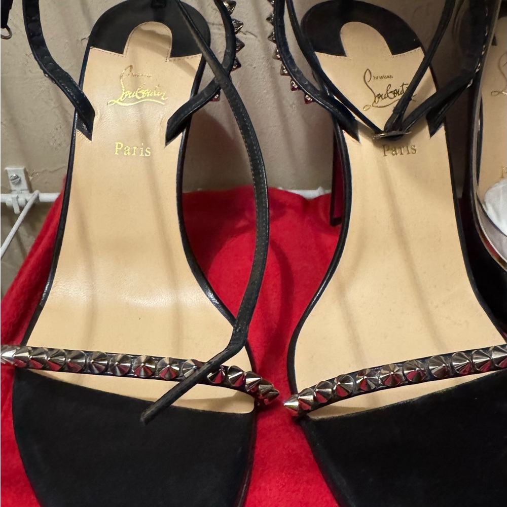 Christian Louboutin Black Studded Sandals 39